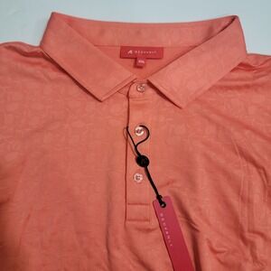 NWT REDVANLY Men's XXL Coral Jacquard Polo Shirt Athletic Golf Luxury PUREPoly